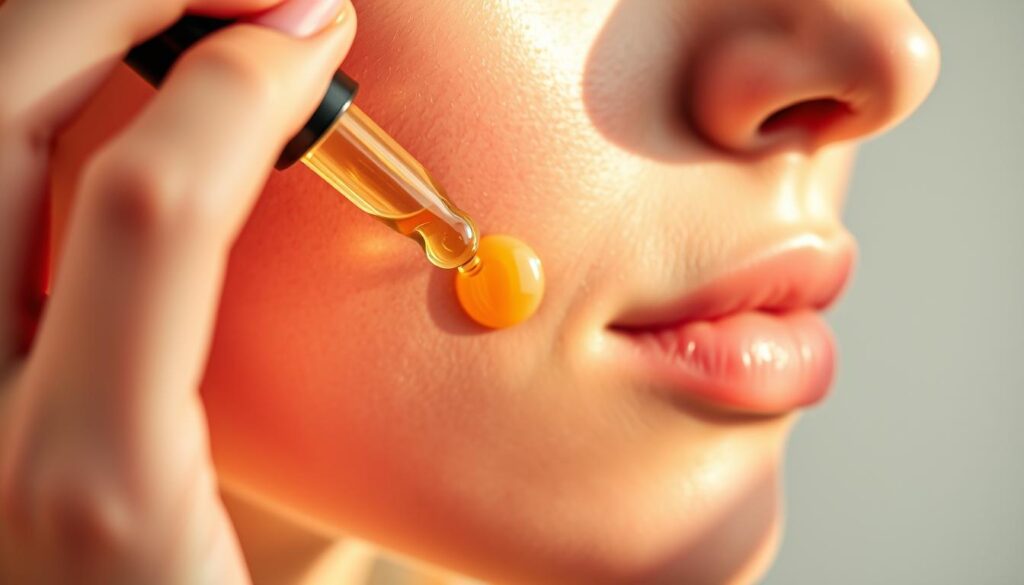aplicación de serum antioxidante